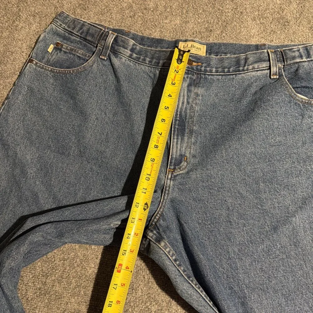 Vintage L.L. Bean Denim Jeans Mens Size 46x29 Blue Straight Cotton Made Mexico